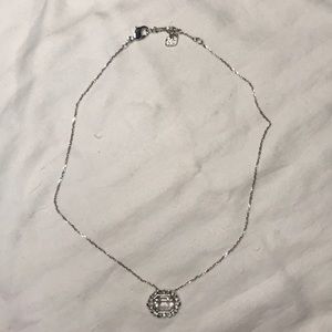 Swarovski - silver cushion cut crystal necklace